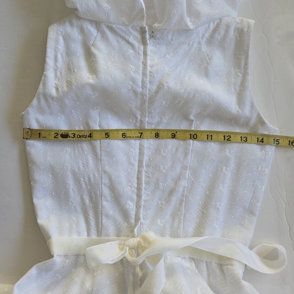 White Ruffled Prairie Dress - Picture 6 of 14